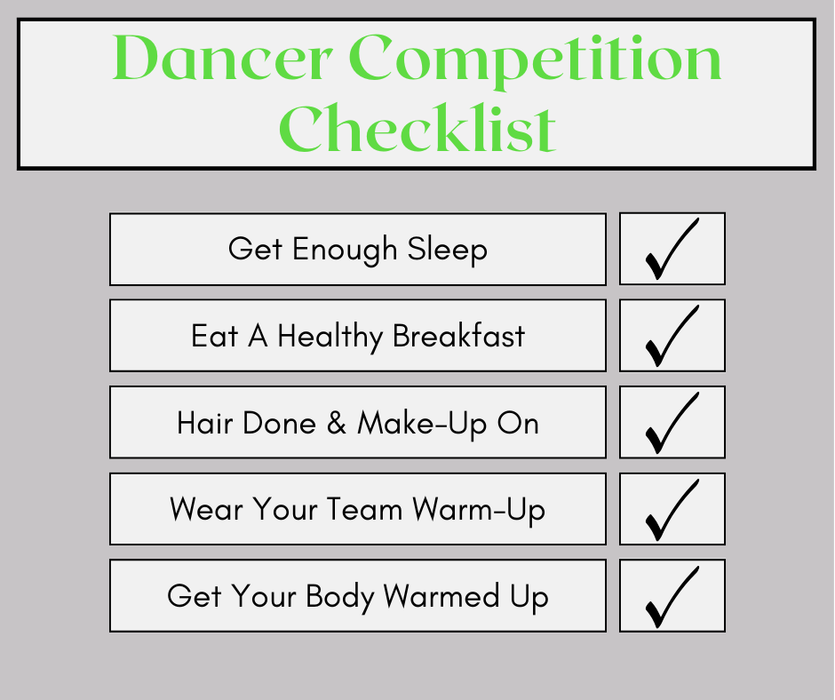 Competitive Dancer Daily Routine INTENSIVE TEAM – DANCE & PARENT COMPETITION CHECK LISTS